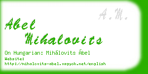 abel mihalovits business card