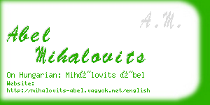 abel mihalovits business card